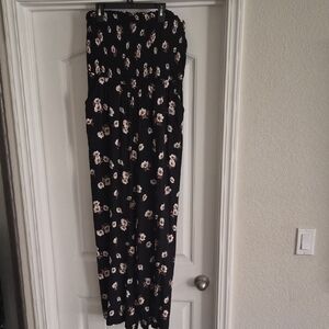 Smocked Black Floral Jumpsuit